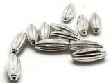 12 19mm Silver Fluted Tube Beads Vintage Silver Plated Plastic Beads Jewelry Making Beading Supplies Long Shiny Metal Focal Beads