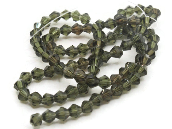 95 4mm Dark Olive Green Beads Glass Bicone Beads Faceted Beads Spacer Beads Small Beads Jewelry Making Beading Supplies Bead Strand