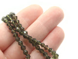 95 4mm Dark Olive Green Beads Glass Bicone Beads Faceted Beads Spacer Beads Small Beads Jewelry Making Beading Supplies Bead Strand