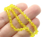 95 4mm Yellow Beads Glass Bicone Beads Faceted Beads Spacer Beads Small Beads Jewelry Making Beading Supplies Bead Strand