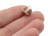 10 10mm White Brown & Yellow Flower Beads Polymer Clay Multi-Color Round Beads Ball Beads Jewelry Making Beading Supplies