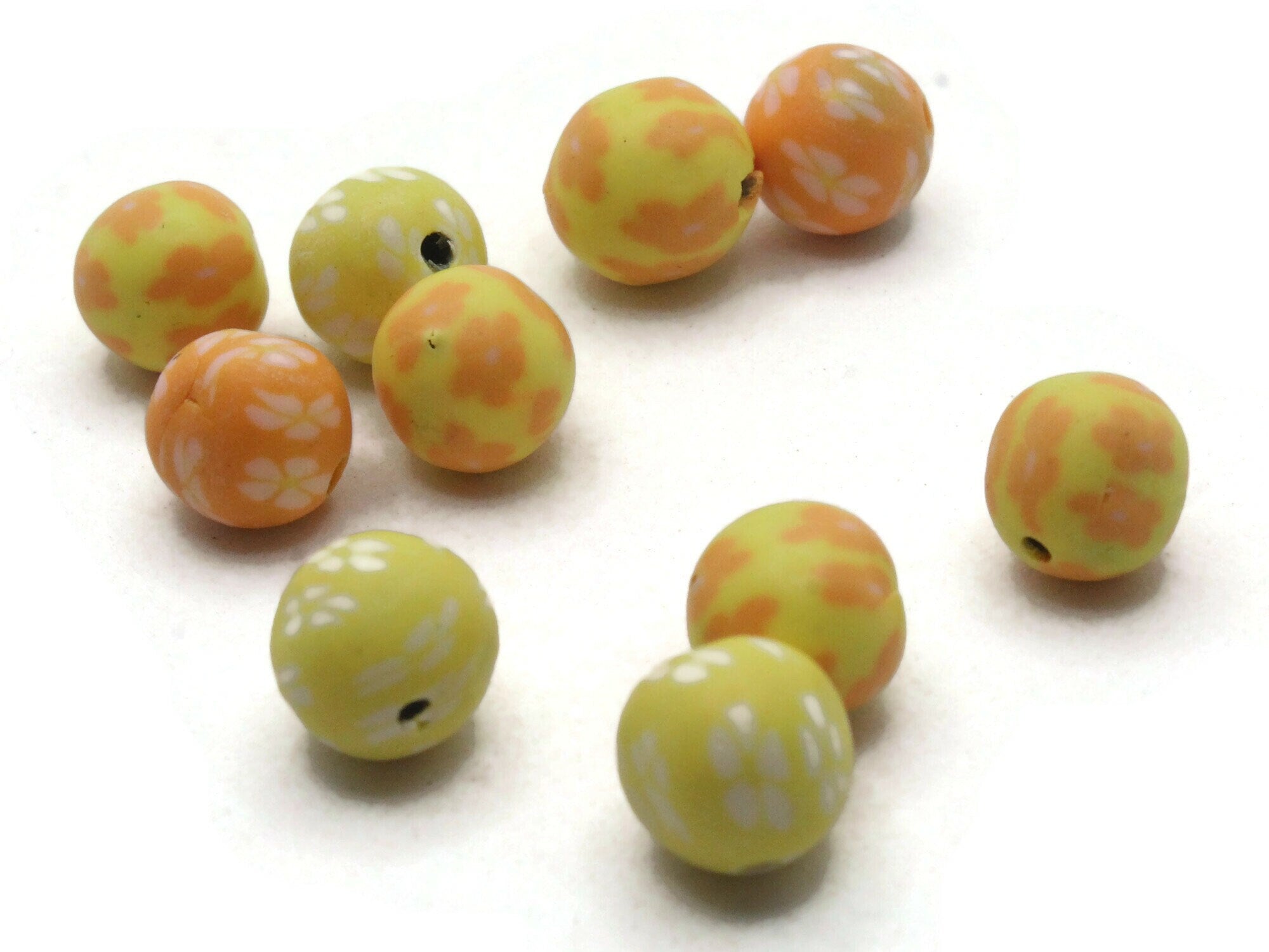 50-100pcs/lot 10mm Multicolor Orange Clay Disco Ball Beads, Clay Beads