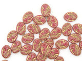 30 18mm Pink and Gold Cameo Beads Plastic Flat Oval Beads Jewelry Making Beading Supplies Loose Beads Lightweight Acrylic Beads Smileyboy