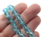 36 8mm Sky Blue Faceted Coin Beads Full Strand Flat Round Beads Jewelry Making Beading Supplies Glass Beads Smileyboy