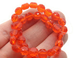 36 8mm Red Coin Beads Full Strand Faceted Flat Round Beads Jewelry Making Beading Supplies Glass Beads Smileyboy