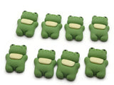8 25mm Green Frog Cabochons Flat Cabochons Toad Kawaii Cabochons Cute Cabochons Fun Cabochons Plastic Flatback Cabochons