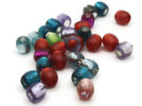 30 12mm Satin Mixed Color Plastic Beads Round Beads to String Large Hole Beads Lightweight Beads European Style Beads Jewelry Making