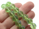 33 10mm Green Faceted Round Glass Beads With Shiny Finish Jewelry Making Beading Supplies Full Strand Loose Beads to String