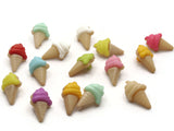 15 22mm Mixed Color Ice Cream Cone Buttons Shank Buttons Food Buttons Cute Buttons Jewelry Making Sewing Supplies Scrapbooking
