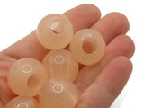 8 19mm Clear Peach Pink Large Hole Round Beads Acrylic Round Beads Plastic Ball Beads Jewelry Making Beading Supplies Chunky Loose Beads
