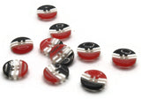10 13mm Black White and Red Striped Resin Buttons Flat Round Plastic Four Hole Buttons Jewelry Making Beading Supplies Sewing Supplies
