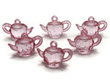 6 32mm Baby Pink Teapots Teapot Charms Miniature Tea Pots Plastic Charms Gumball Charms Mini Teapots