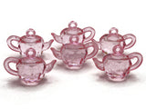 6 32mm Baby Pink Teapots Teapot Charms Miniature Tea Pots Plastic Charms Gumball Charms Mini Teapots