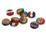 10 13mm Mixed Striped Resin Buttons Flat Round Plastic Four Hole Buttons Jewelry Making Beading Supplies Sewing Supplies