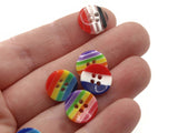 10 13mm Mixed Striped Resin Buttons Flat Round Plastic Four Hole Buttons Jewelry Making Beading Supplies Sewing Supplies