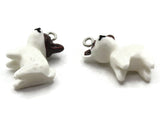 2 22mm White Dog Charms Resin Puppy Charms Animal Pendants Miniature Cute Charms Jewelry Making Beading Supplies kitsch charms Smileyboy