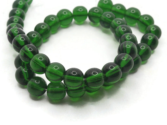 42 8mm Green Glass Beads Jewelry Making Beading Supplies Round Accent Beads Ball Beads Small Spacer Beads