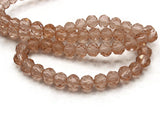 82 6mm Pink Glass Beads Faceted Round Beads Clear Glass Beads Jewelry Making Beading Supplies Loose Beads