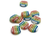 10 13mm White and Rainbow Striped Resin Buttons Flat Round Plastic Four Hole Buttons Jewelry Making Beading Supplies Sewing Supplies
