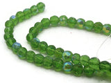 52 6mm Green Faceted Round Beads with AB Finish Jewelry Making Beading Supplies Loose Beads to String