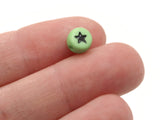 100 7mm Green Star Beads Small Plastic Beads Acrylic Flat Round Beads Jewelry Making Beading Supplies