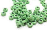 100 7mm Green Star Beads Small Plastic Beads Acrylic Flat Round Beads Jewelry Making Beading Supplies