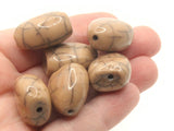 6 23mm Stone Look Beige Acrylic Beads Pointed Beads Jewelry Making Beading Supplies Loose Beads to String