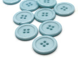 10 22mm Sky Blue Buttons Flat Round Plastic Four Hole Buttons Jewelry Making Beading Supplies Sewing Notions