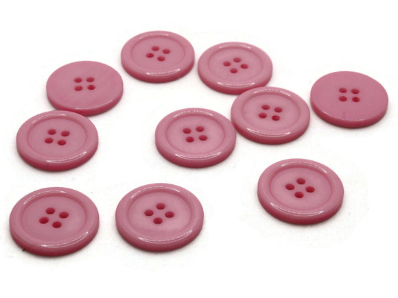 10 22mm Pink Buttons Flat Round Plastic Four Hole Buttons Jewelry Making Beading Supplies Sewing Notions