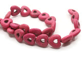 27 15mm Pink Heart Beads Dyed Synthetic Turquoise Beads Stone Beads Puffed Heart Beads Love Heart Beads Jewelry Making Beading Supplies