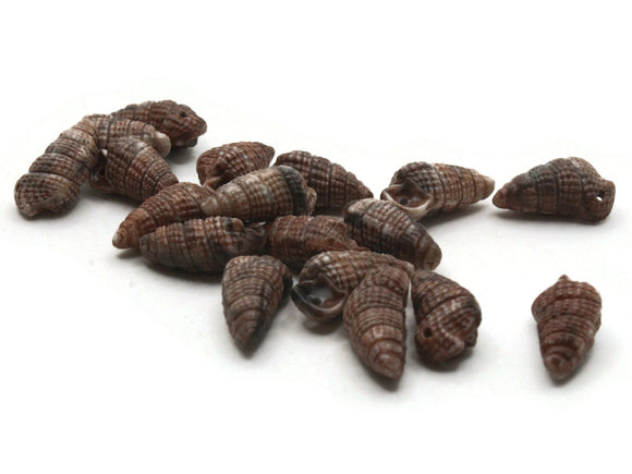 18 17mm Brown Plastic Spiral Shell Beads Jewelry Making Beading Supplies Beach Beads Vintage Mermaid Flat Shell Beads