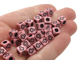 100 6mm Light Pink Cross Beads Cube Beads Plastic Christian Cube Beads Religious Beads Jewelry Making Beading Supplies Beads to String