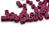 100 6mm Bright Pink Cross Beads Cube Beads Plastic Christian Cube Beads Religious Beads Jewelry Making Beading Supplies Beads to String