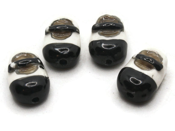 Porcelain Buckle Shoe Beads Black and White Footwear Beads Porcelain Glass Beads Loose Beads Miniature Beads Jewelry Making Beading Supplies