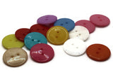 15 24mm Mixed Color Buttons Flat Round Plastic Two Hole Buttons Jewelry Making Beading Supplies Sewing Notions