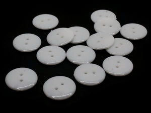 15 24mm White Buttons Flat Round Plastic Two Hole Buttons Jewelry Making Beading Supplies Sewing Notions