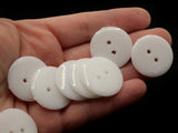 15 24mm White Buttons Flat Round Plastic Two Hole Buttons Jewelry Making Beading Supplies Sewing Notions