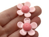 8 27mm Flower Beads Pink and Bright Pink Daisy Plant Beads Large Plastic Beads Acrylic Beads to String Jewelry Making Beading Supplies