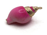 Pink and Gold Spiral Seashell Bead Large Pendant Beach Charm Shell Charm Jewelry Making Beading Supplies