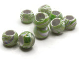 10 17mm Large Hole Beads Macrame Beads Green Marbleized Beads Jewelry Making Beading Supplies Round Beads Plastic Beads Ball Beads Big Beads