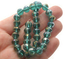 35 8mm x 7mm Green Faceted Rondelle Beads Glass Beads Jewelry Making Beading Supplies Loose Beads to String
