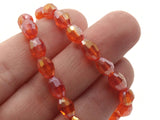 36 8mm Clear Red Faceted Glass Beads Frosted Faceted Oval Beads Jewelry Making Beading Supplies Loose Beads Oval Beads