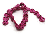 26 15mm Pink Peace Symbol Gemstone Beads Dyed Beads Synthetic Turquoise Stone Beads Jewelry Making Beading Supplies