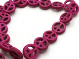 26 15mm Pink Peace Symbol Gemstone Beads Dyed Beads Synthetic Turquoise Stone Beads Jewelry Making Beading Supplies