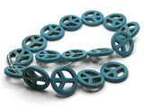 15 25mm Turquoise Blue Peace Symbol Gemstone Beads Dyed Beads Synthetic Turquoise Stone Beads Jewelry Making Beading Supplies