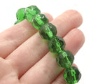 28 12mm Green Faceted Round Beads Full Strand Glass Beads to String Jewelry Making Beading Supplies