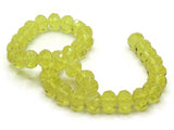 35 11mm x 9mm Yellow Faceted Rondelle Beads Glass Beads Jewelry Making Beading Supplies Loose Beads to String