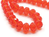 35 11mm x 9mm Red Faceted Rondelle Beads Glass Beads Jewelry Making Beading Supplies Loose Beads to String