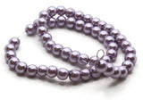 55 8mm Purple Glass Pearl Beads Faux Pearls Jewelry Making Beading Supplies Round Accent Beads Ball Beads Small Spacer Beads