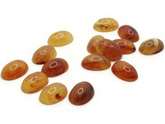 15 14mm x 9mm Honey Brown Swirling Oval Cabochons Vintage Japanese Lucite Cabochons Loose Plastic Tiles Jewelry Making